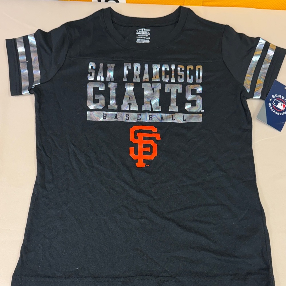 San Francisco Giants Kids Black & Orange Team Tee girls size xl 14/16 baseball